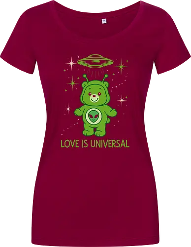 Love Is Universal" Alien Care Bear UFO Parody Art