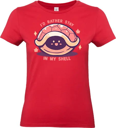 Id Rather Stay in my Shell - turtle, shell, inside shell, introvert turtle, shy, funny, cute, home, ängstliche Schildkröte, Schildkrötenpanzer, introvertiert, zu Hause glücklich, keine Pläne, Schildkröten, zurückgezogen - Standard T-Shirt (Frauen)