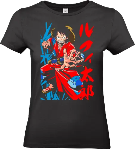 Monkey D. pirate Wano Arc Gear Fourth Pirate Art - Monkey D. Luffy, pirate, Pirate, Wano Arc, Gear Fourth, anime, manga, Straw Hat Pirates, Pirate King, anime art, fan merchandise, Wano Country, samurai, ninja, Japanese animation, shonen, Luffy art, anime print - Standard T-Shirt (Frauen)