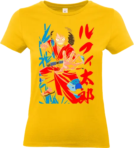 Monkey D. pirate Wano Arc Gear Fourth Pirate Art - Monkey D. Luffy, pirate, Pirate, Wano Arc, Gear Fourth, anime, manga, Straw Hat Pirates, Pirate King, anime art, fan merchandise, Wano Country, samurai, ninja, Japanese animation, shonen, Luffy art, anime print - Standard T-Shirt (Frauen)