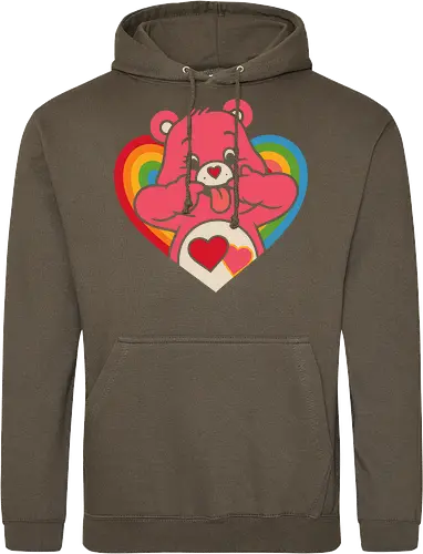 Cute Grumpy Heart  with Rainbow Heart Art Print