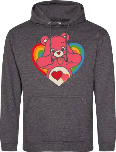 Cute Grumpy Heart  with Rainbow Heart Art Print