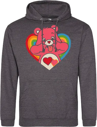Cute Grumpy Heart  with Rainbow Heart Art Print