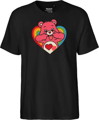 Cute Grumpy Heart  with Rainbow Heart Art Print