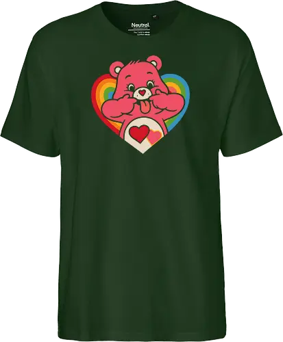 Cute Grumpy Heart  with Rainbow Heart Art Print