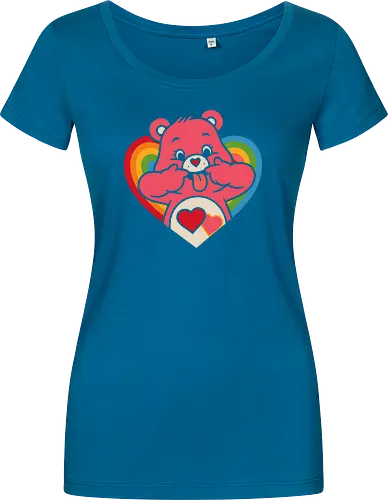 Cute Grumpy Heart  with Rainbow Heart Art Print