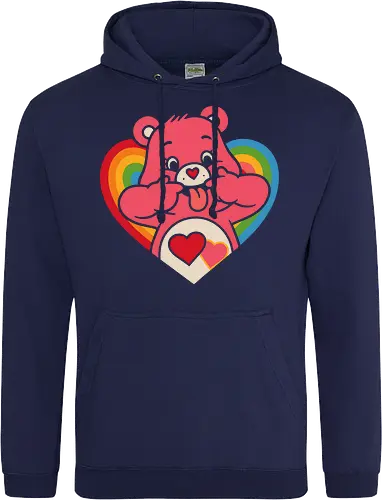 Cute Grumpy Heart  with Rainbow Heart Art Print