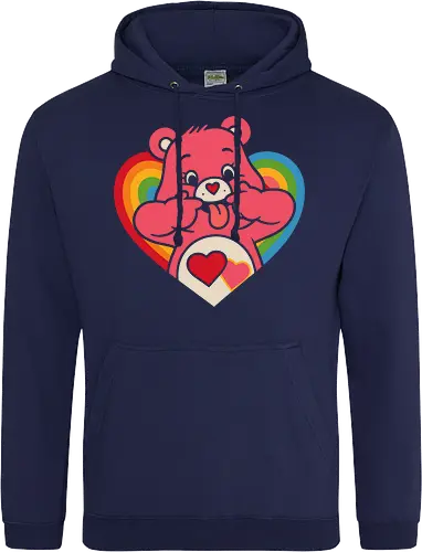 Cute Grumpy Heart  with Rainbow Heart Art Print