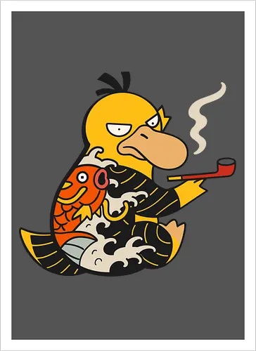 Psyduck Japanese Yakuza Tattoo Pop Culture Art