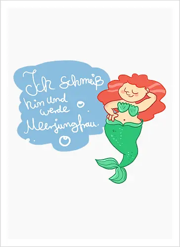 Ich schmeiß hin und werde Meerjungfrau - Meerjungfrau, Comic - Kunstdruck