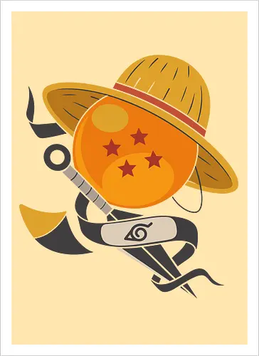 Anime Crossover Dragon Pirate Shinobi Mashup Art