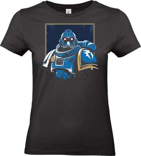 Galactic Enforcer" Futuristic Sci-Fi Trooper Art Print - Sci-fi, futuristic, trooper, space marine, galactic enforcer, space opera, warrior, armor, military sci-fi, robot, mecha, heroic, science fiction art, star, soldier, space, futuristic art, cool sci-fi, fan art, space art - Standard T-Shirt (Frauen)