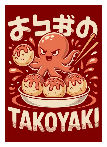 Cute Octopus Takoyaki Japanese Food Art