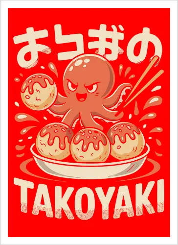 Cute Octopus Takoyaki Japanese Food Art