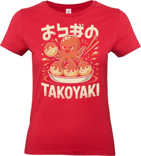 Cute Octopus Takoyaki Japanese Food Art - Takoyaki, octopus, Japanese food, street food, kawaii, cute octopus, food art, Japanese cuisine, food lover, foodie, anime, manga, fun art, unique gift, seafood, Japan, kitchen decor, funny food, Takoyaki art, anime food - Standard T-Shirt (Frauen)