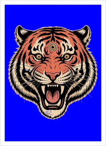Third Eye Mystical Tiger Head Art Print