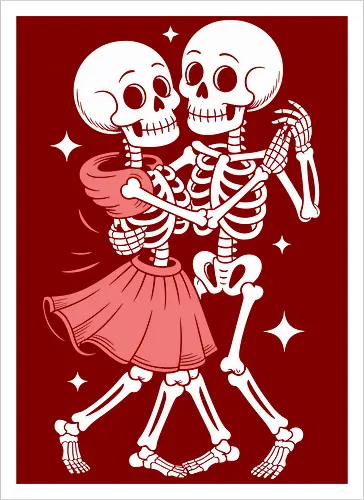 Dancing Skeletons Retro Gothic Romance