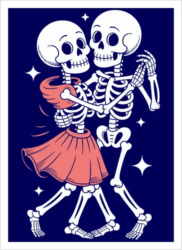 Dancing Skeletons Retro Gothic Romance