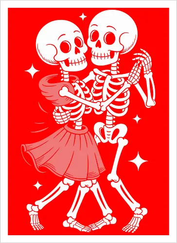 Dancing Skeletons Retro Gothic Romance
