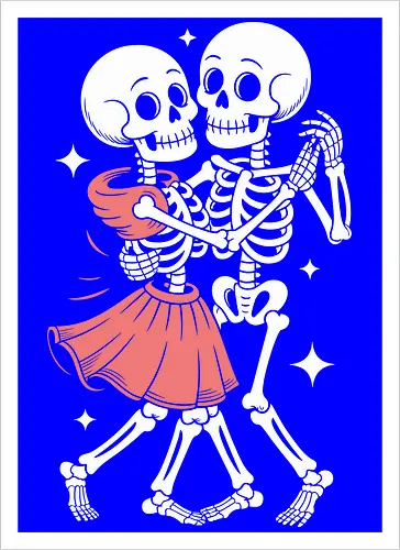 Dancing Skeletons Retro Gothic Romance