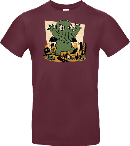 Cthulhu City Destruction - Cthulhu, Call Of Cthulhu, Cute, Cosmic Horror, Cosmic, Hp Lovecraft, Lovecraftian, Lovecraft, Animation, Horror, Vintage, Retro, Old Gods, Ancient Gods, Madness, Destroy - Standard T-Shirt