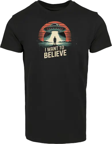 I Want To Believe" UFO Alien Abduction Retro Art