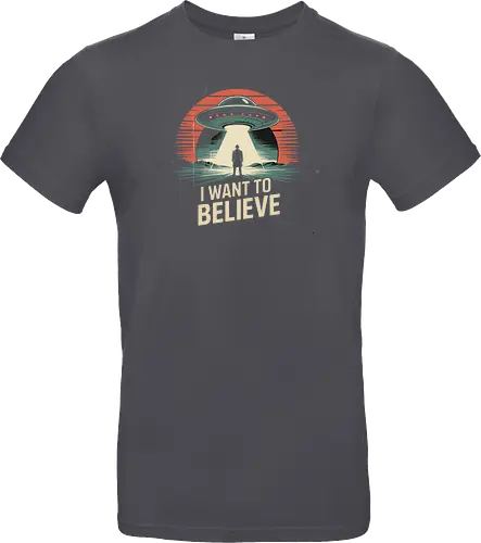 I Want To Believe" UFO Alien Abduction Retro Art