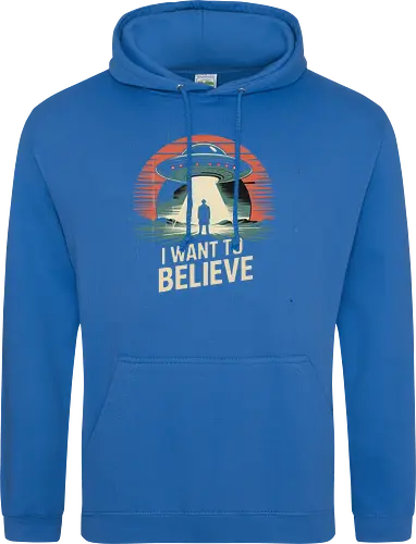 I Want To Believe" UFO Alien Abduction Retro Art