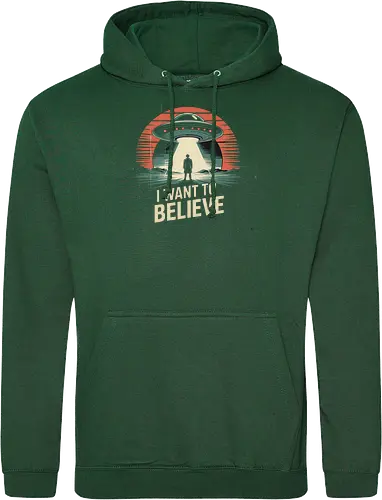 I Want To Believe" UFO Alien Abduction Retro Art