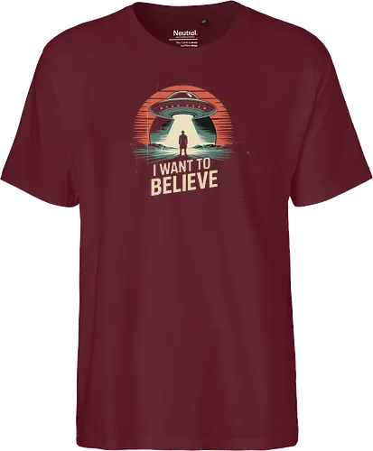 I Want To Believe" UFO Alien Abduction Retro Art