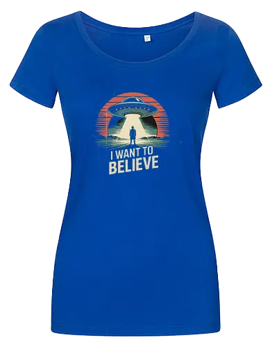 I Want To Believe" UFO Alien Abduction Retro Art