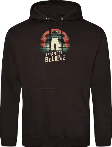 I Want To Believe" UFO Alien Abduction Retro Art