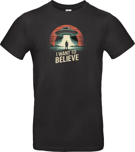 I Want To Believe" UFO Alien Abduction Retro Art