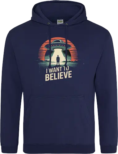 I Want To Believe" UFO Alien Abduction Retro Art