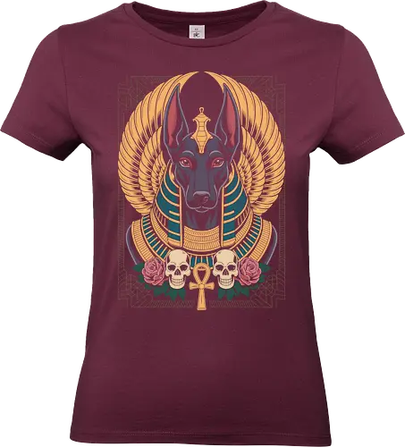 Anubis Egyptian Canine Portrait - anubis, egyptian, dog, mythic, tattoo, gothic - Standard T-Shirt (Frauen)