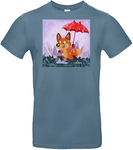 Pfützenfuchs - Comic, Regen, Herbst, Fuchs, Fox, Cute - Standard T-Shirt
