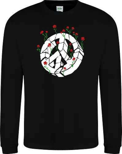 Peace Through Flowers Broken Peace Sign Art