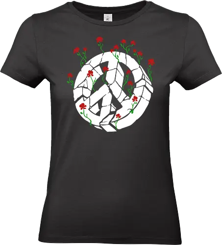 Peace Through Flowers Broken Peace Sign Art