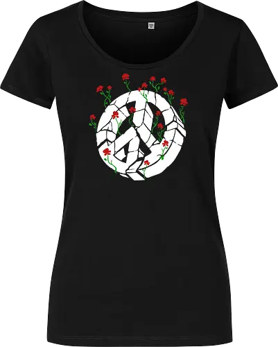 Peace Through Flowers Broken Peace Sign Art