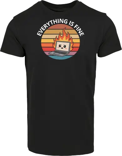 Everything Is Fine" Laptop on Fire Funny Tech Art