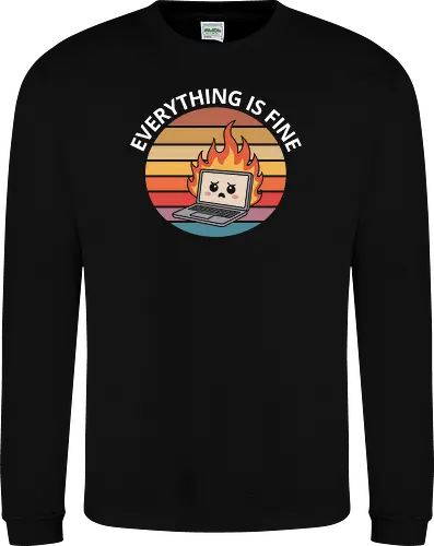 Everything Is Fine" Laptop on Fire Funny Tech Art