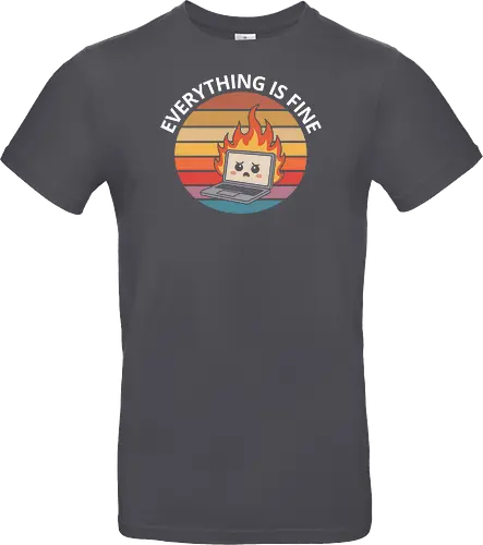 Everything Is Fine" Laptop on Fire Funny Tech Art