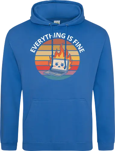 Everything Is Fine" Laptop on Fire Funny Tech Art