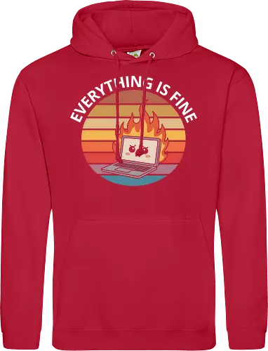 Everything Is Fine" Laptop on Fire Funny Tech Art