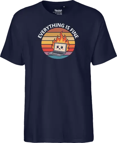 Everything Is Fine" Laptop on Fire Funny Tech Art