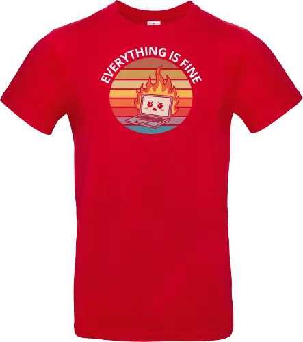 Everything Is Fine" Laptop on Fire Funny Tech Art