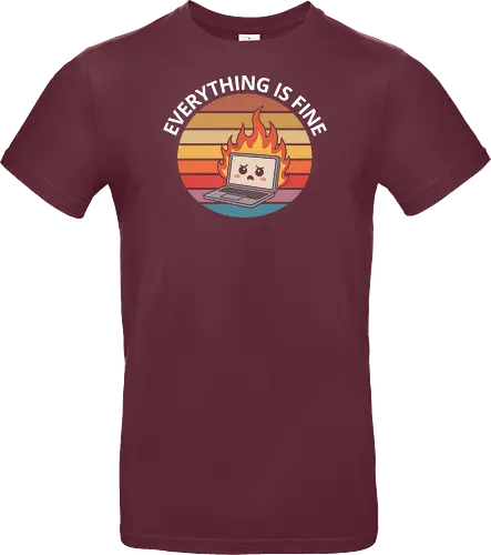 Everything Is Fine" Laptop on Fire Funny Tech Art