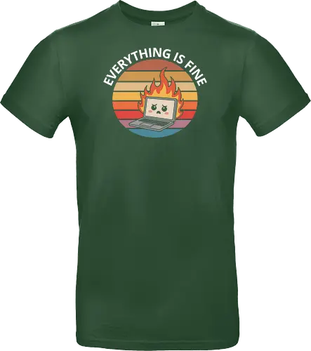 Everything Is Fine" Laptop on Fire Funny Tech Art