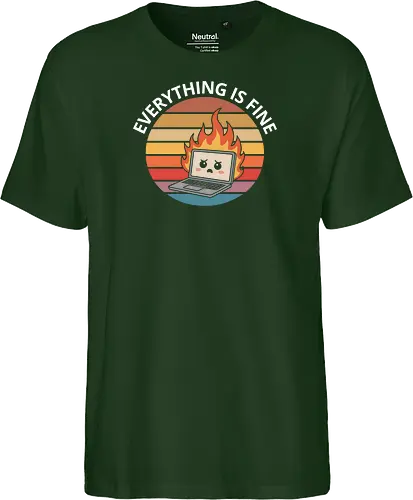 Everything Is Fine" Laptop on Fire Funny Tech Art