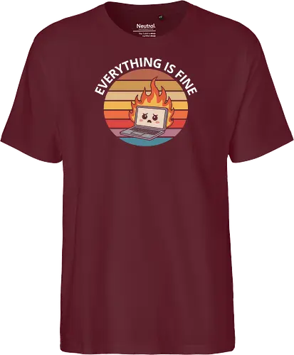 Everything Is Fine" Laptop on Fire Funny Tech Art